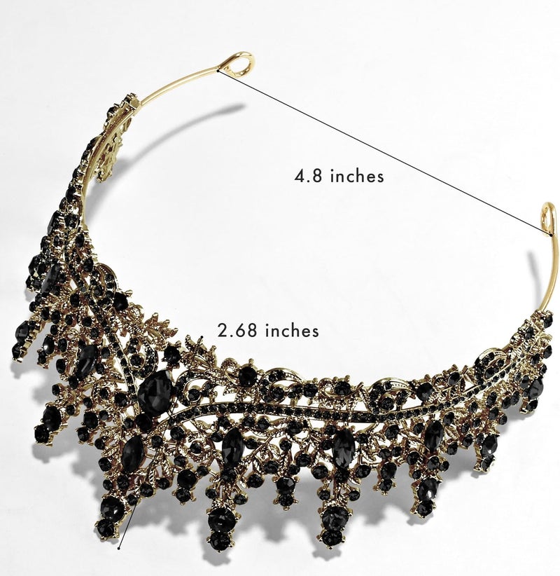 TAROSE Crowns for Women, Queen Crystal Gold Silver Tiaras with White Rhinestone and Combs, Goddess Crown for Wedding Bride Birthday Princess Bridal Shower Hair Accessories for Women - Image 2